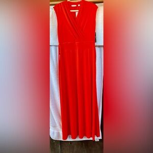 New York & Company Stretch S/L Fall Dark Orange Dress; NWT; M